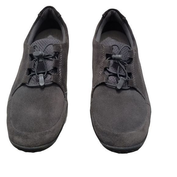 Clarks Collection Suede Bungee Slip-On Shoes-Haley‎ Rhea-Grey Suede Size 7.5 - Picture 2 of 5